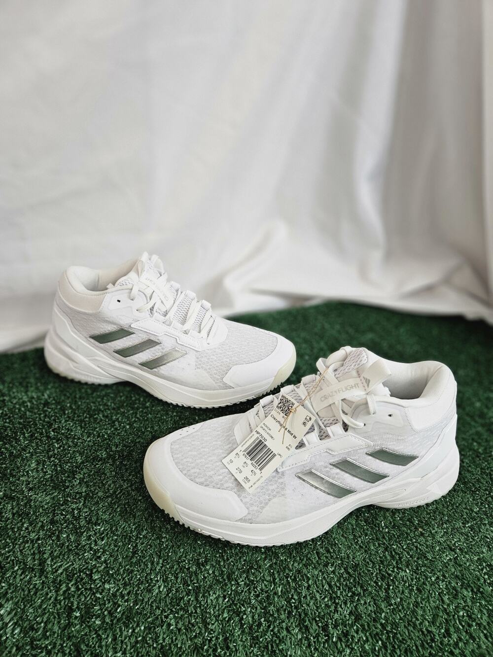 Adidas Crazyflight 6 Mid Women's Size 10 Volleyball Shoes, White / Silver NEW